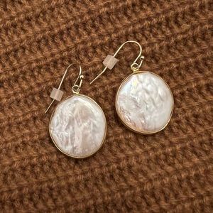 Anthropologie Baroque Pearl Gold Earrings